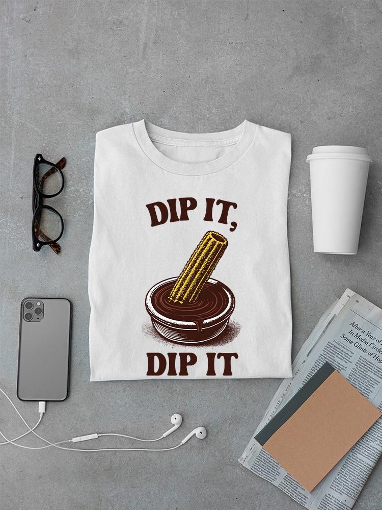 Churro Dipping Chocolate Artwork - Fun Dessert Lover Men's T-shirt - Picture 7 of 13