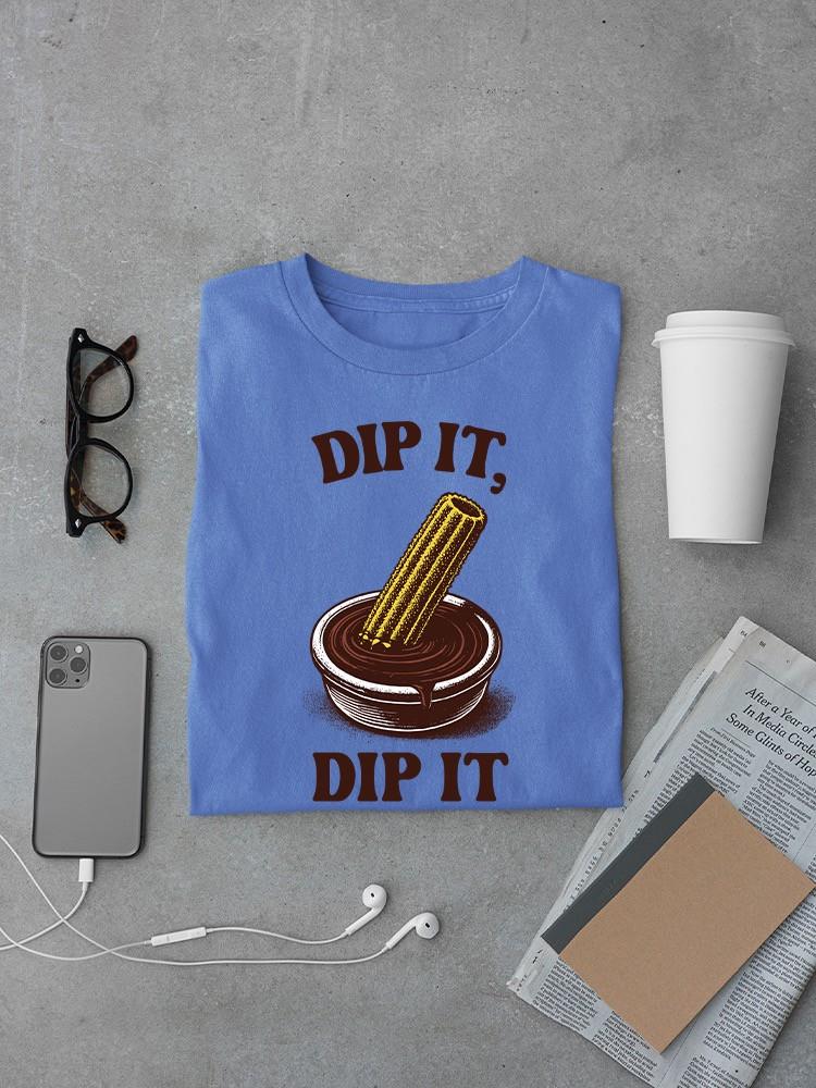 Churro Dipping Chocolate Artwork - Fun Dessert Lover Men's T-shirt - Picture 10 of 13