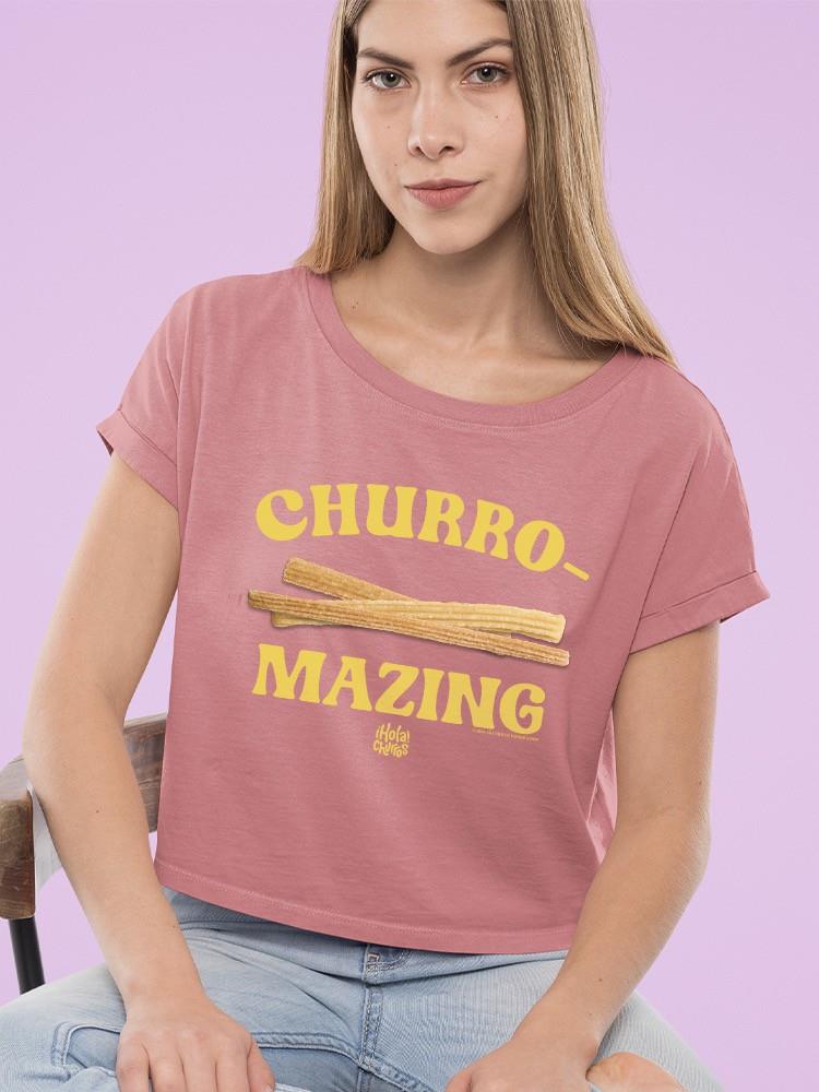 Camiseta corta para mujer Churro-Mazing Fun retro diseño foodie - Imagen 12 de 13