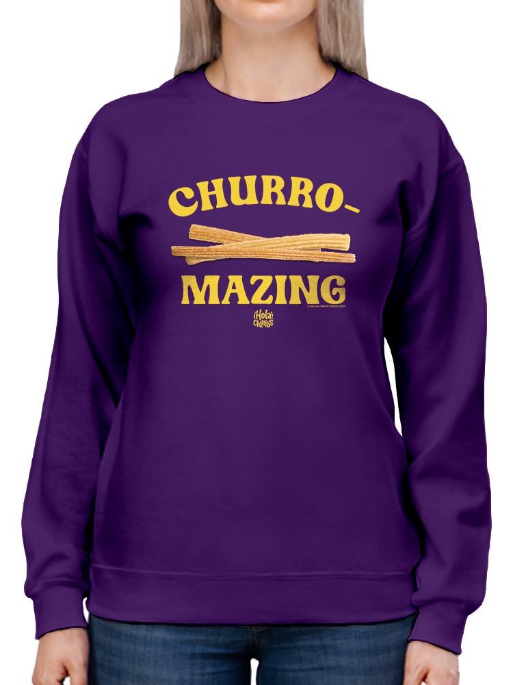 Churro-Mazing Fun Retro Foodie Design Women's Sweatshirt - Picture 8 of 16
