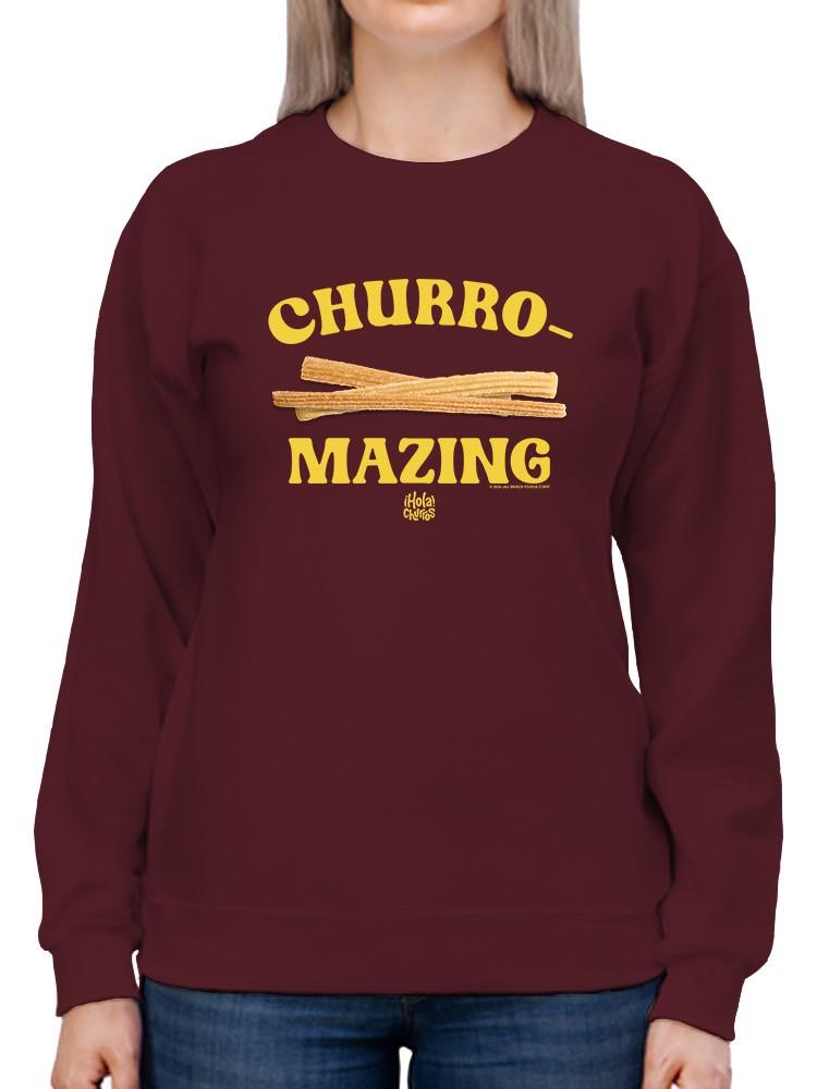 Churro-Mazing Fun Retro Foodie Design Women's Sweatshirt - Picture 11 of 16