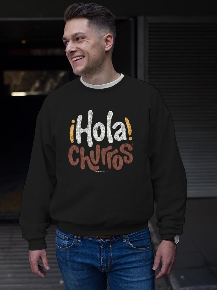 Hola Churros - Sudadera con estampado artístico de postre audaz y juguetona para hombre - Imagen 6 de 7