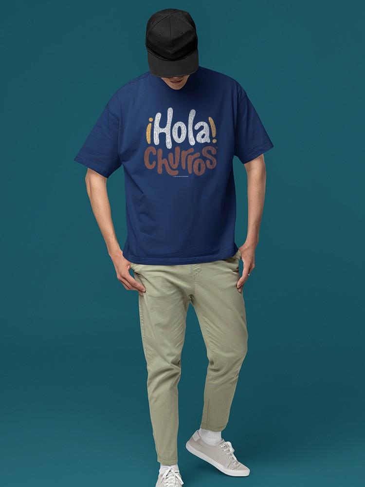 Hola Churros - Camiseta para hombre con estampado artístico de postre audaz y juguetón - Imagen 9 de 10