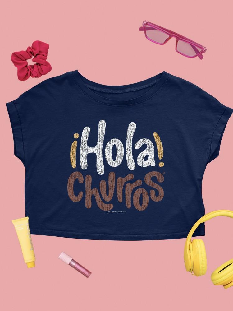 Hola Churros - Camiseta corta para mujer con estampado artístico de postre audaz y juguetona - Imagen 10 de 10
