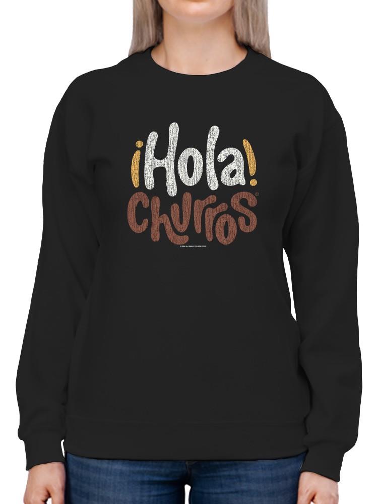 Hola Churros - Sudadera para mujer con estampado artístico de postre audaz y juguetona - Imagen 5 de 10