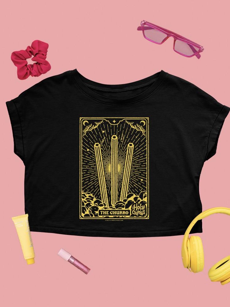 Radiant Churro Art Deco Style Graphic Design Women's Crop Tee - Picture 7 of 10