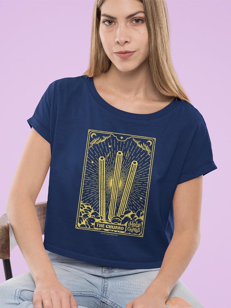 Radiant Churro Art Deco Style Graphic Design Women's Crop Tee - Picture 9 of 10