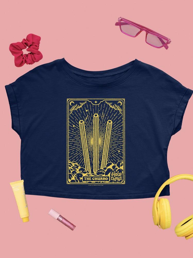 Radiant Churro Art Deco Style Graphic Design Women's Crop Tee - Picture 10 of 10