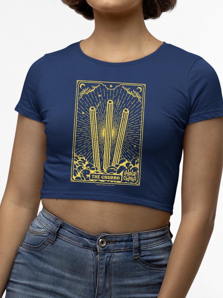 Radiant Churro Art Deco Style Graphic Design Women's Crop Tee - Picture 8 of 10