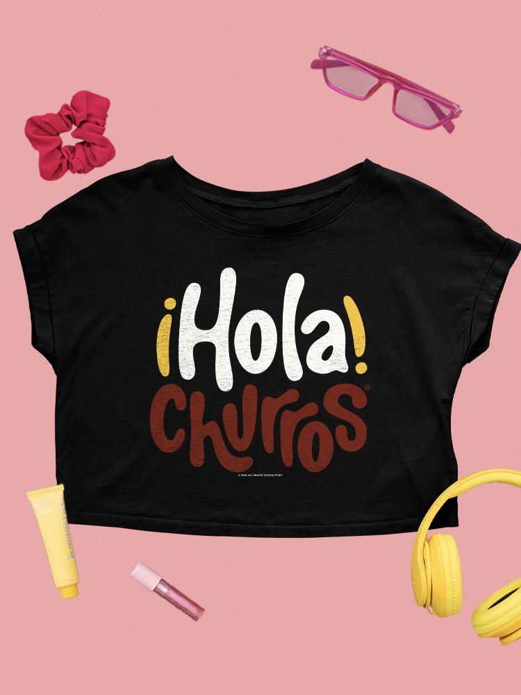 Hola Churros - Bold And Playful Dessert Art Print Women's Crop Tee - Picture 7 of 7