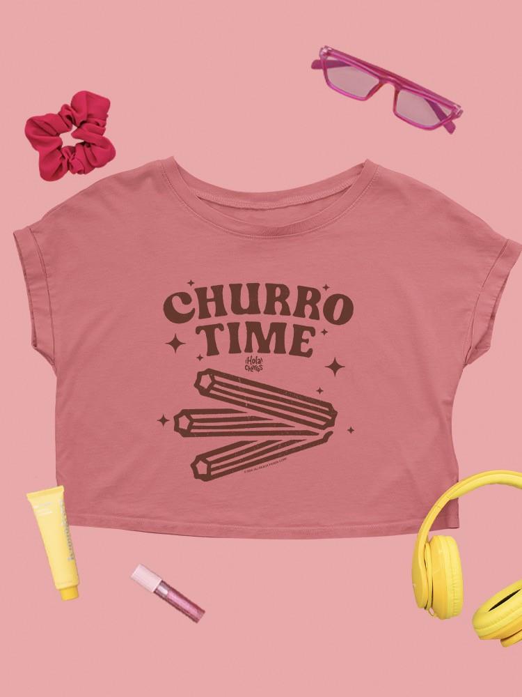 Churro Time Retro Starry Snack Women's Crop Tee - Picture 10 of 10