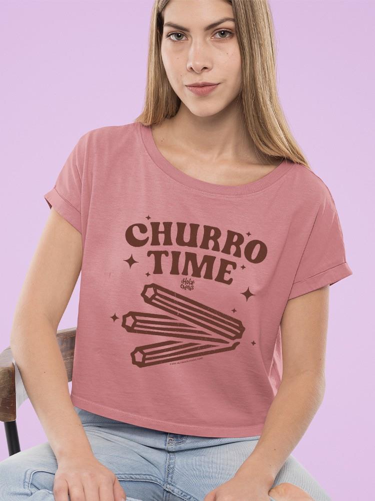 Churro Time Retro Starry Snack Women's Crop Tee - Picture 9 of 10