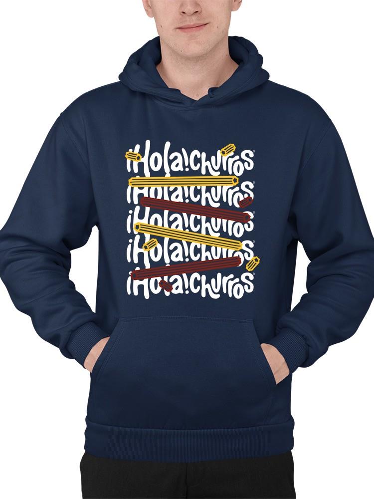 Colorful Churro Art - Fun Graphic Print Men's Hoodie - Picture 10 of 18