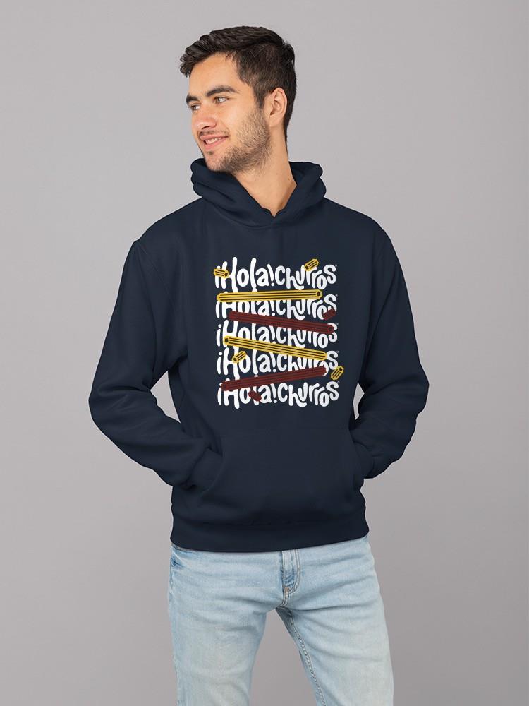 Colorful Churro Art - Fun Graphic Print Men's Hoodie - Picture 11 of 18