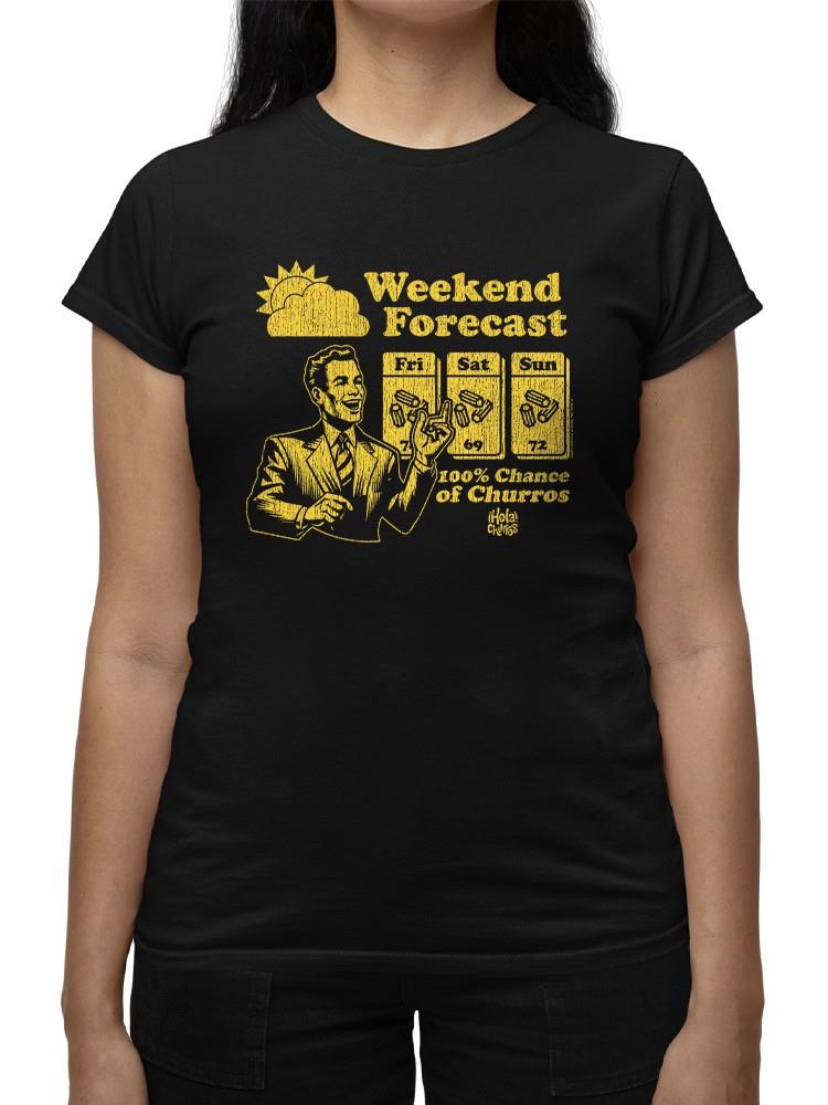 Gráfico de pronóstico de fin de semana - Camiseta para mujer Churro Fun Design - Imagen 5 de 22