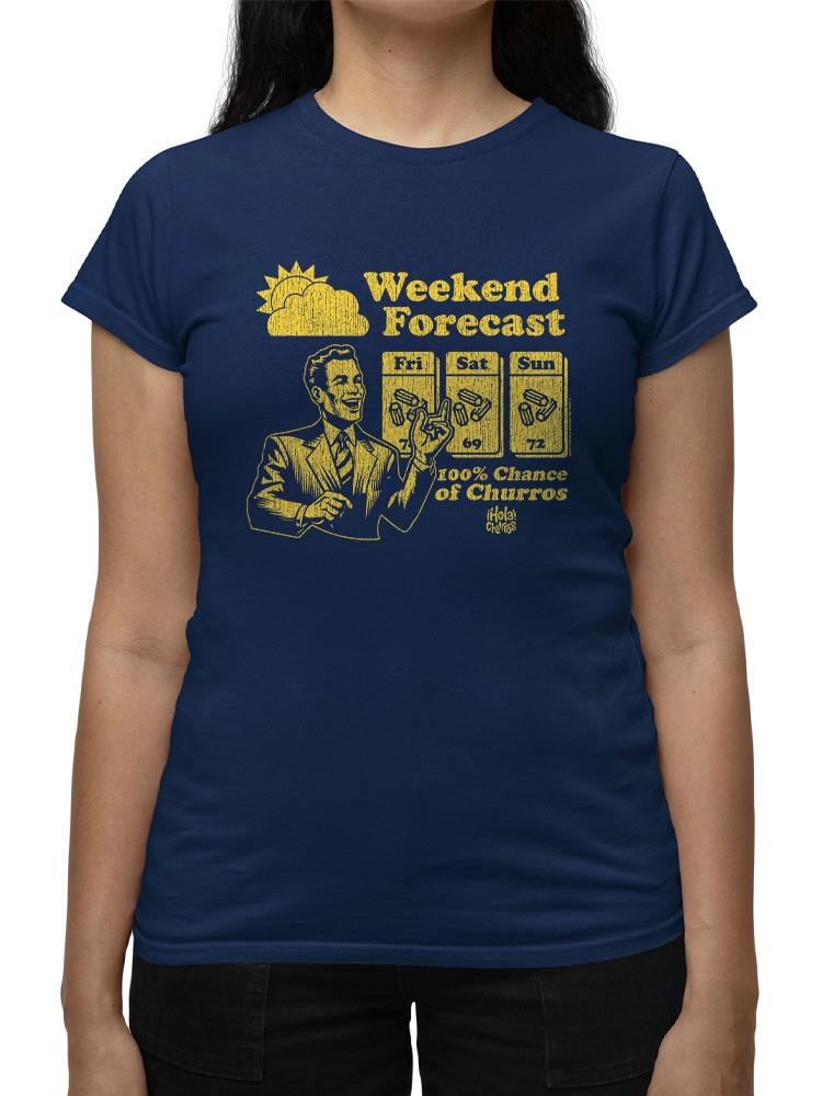 Gráfico de pronóstico de fin de semana - Camiseta para mujer Churro Fun Design - Imagen 8 de 22