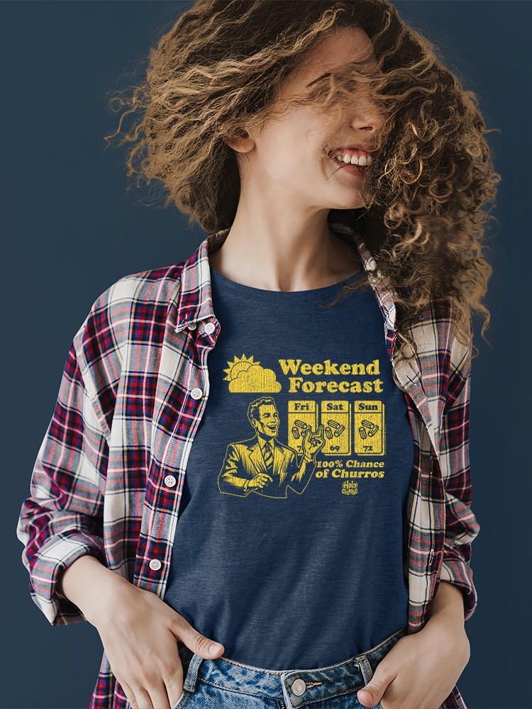 Gráfico de pronóstico de fin de semana - Camiseta para mujer Churro Fun Design - Imagen 9 de 22