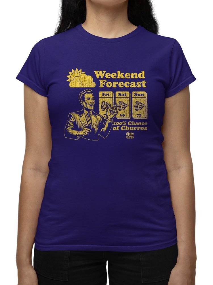 Gráfico de pronóstico de fin de semana - Camiseta para mujer Churro Fun Design - Imagen 11 de 22