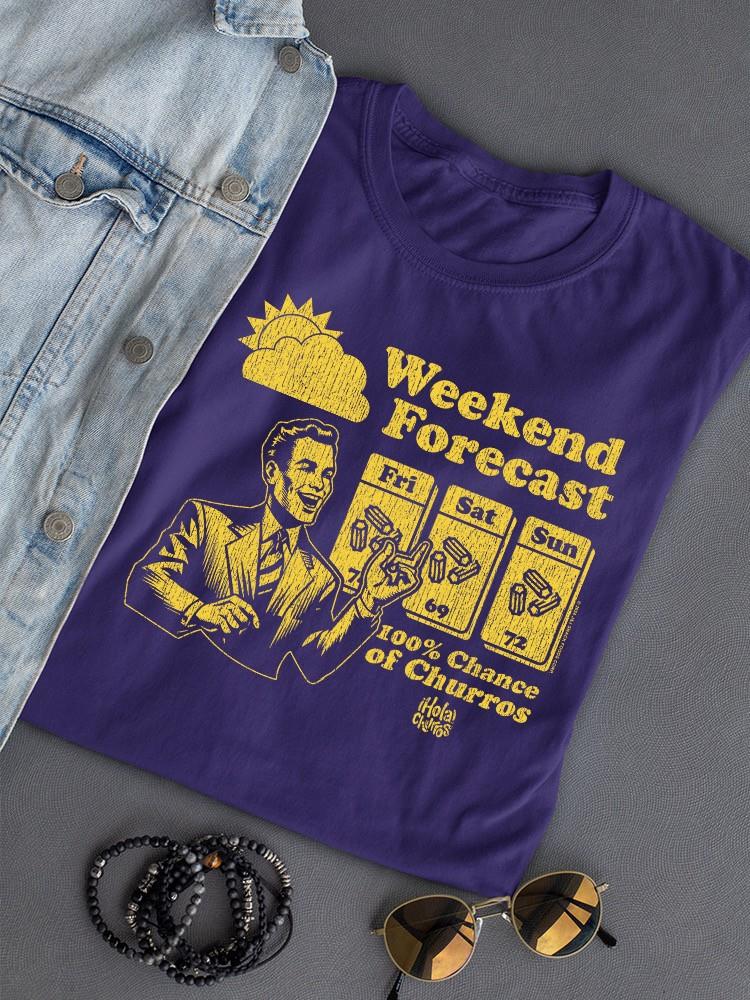 Gráfico de pronóstico de fin de semana - Camiseta para mujer Churro Fun Design - Imagen 13 de 22