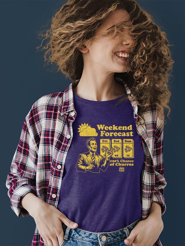 Gráfico de pronóstico de fin de semana - Camiseta para mujer Churro Fun Design - Imagen 12 de 22