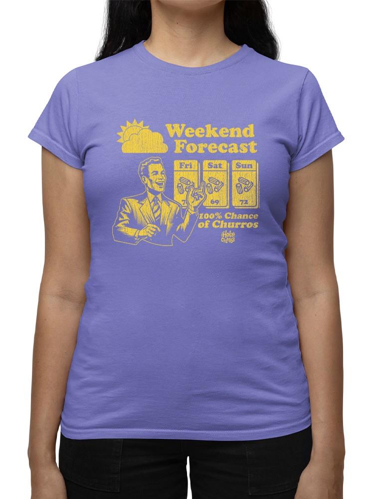 Gráfico de pronóstico de fin de semana - Camiseta para mujer Churro Fun Design - Imagen 14 de 22