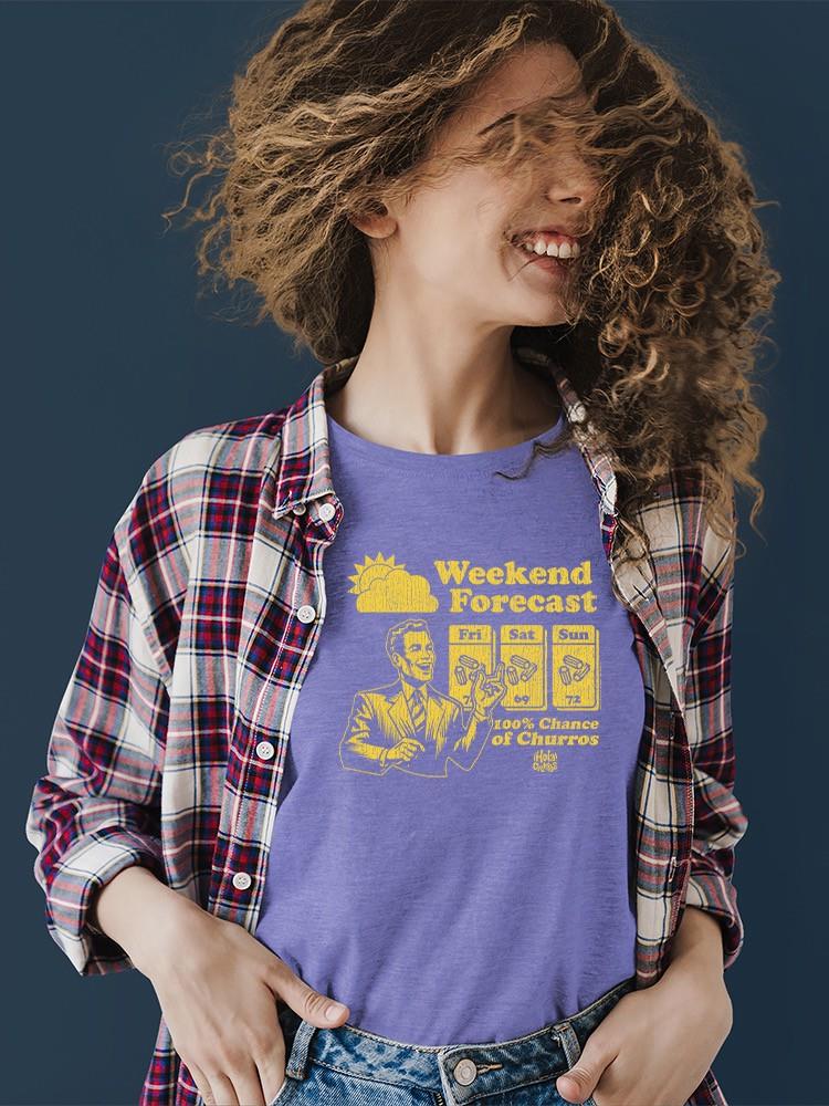 Gráfico de pronóstico de fin de semana - Camiseta para mujer Churro Fun Design - Imagen 15 de 22