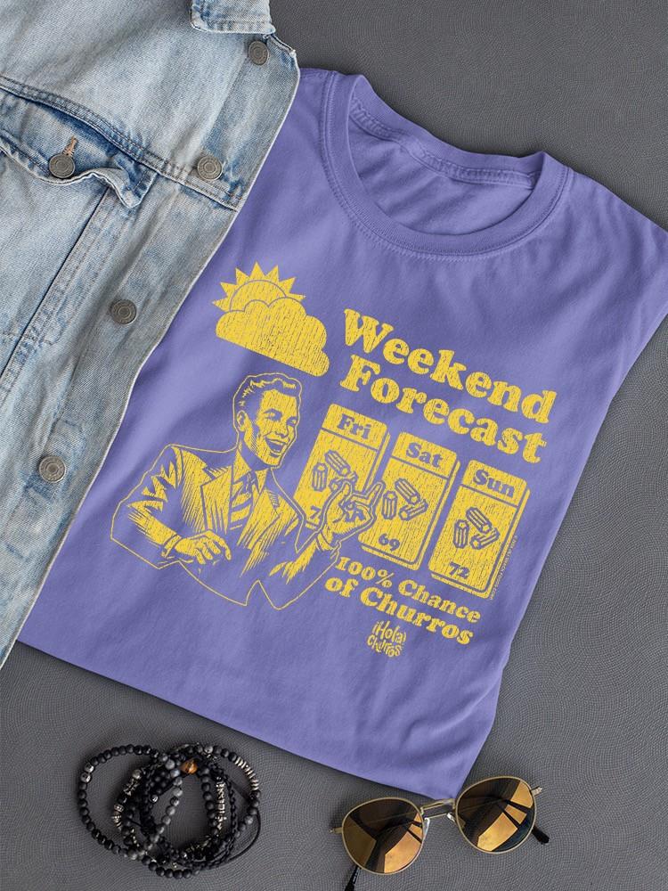 Gráfico de pronóstico de fin de semana - Camiseta para mujer Churro Fun Design - Imagen 16 de 22