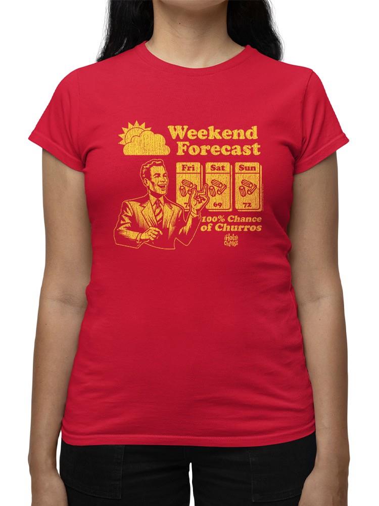 Gráfico de pronóstico de fin de semana - Camiseta para mujer Churro Fun Design - Imagen 17 de 22