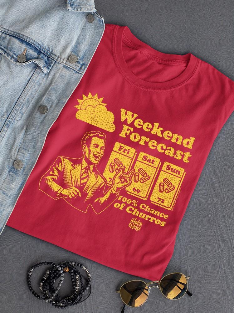 Gráfico de pronóstico de fin de semana - Camiseta para mujer Churro Fun Design - Imagen 19 de 22