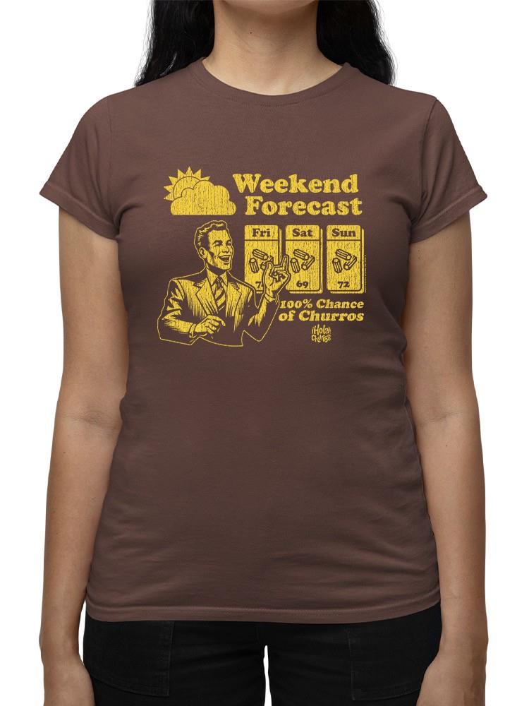Gráfico de pronóstico de fin de semana - Camiseta para mujer Churro Fun Design - Imagen 20 de 22