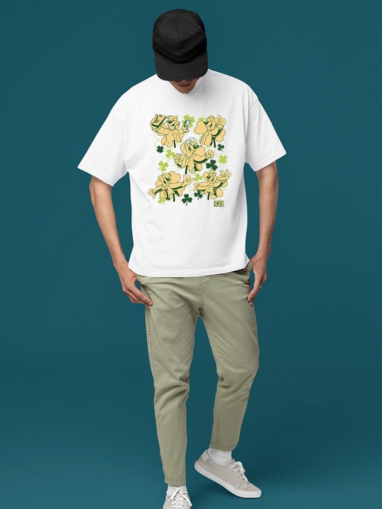 Officially Licensed ICEE Fun, Festive Shamrock-Themed Graphic Men's T-shirt - Picture 9 of 16