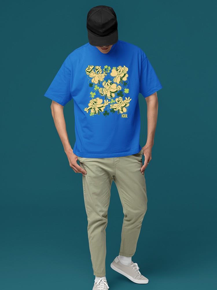 Officially Licensed ICEE Fun, Festive Shamrock-Themed Graphic Men's T-shirt - Picture 12 of 16