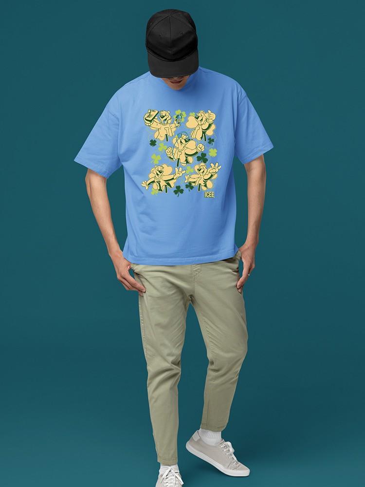 Officially Licensed ICEE Fun, Festive Shamrock-Themed Graphic Men's T-shirt - Picture 15 of 16