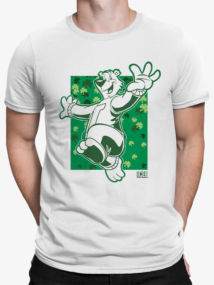 Officially Licensed ICEE Shamrock Bear St. Patrick's Day Graphic Men's T-shirt - Picture 11 of 19