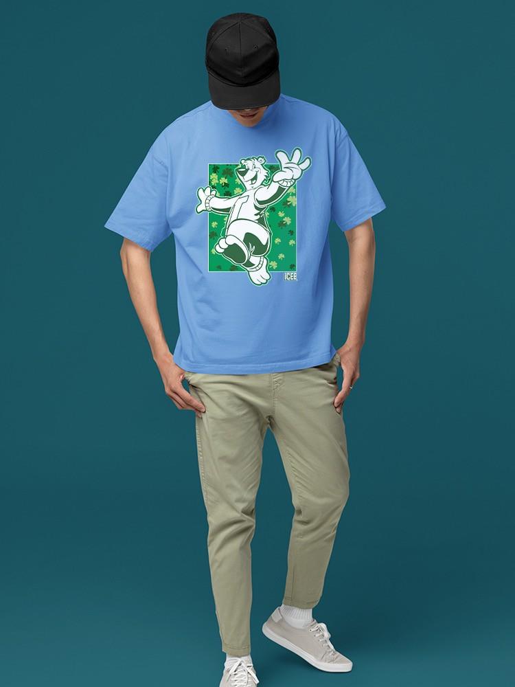 Officially Licensed ICEE Shamrock Bear St. Patrick's Day Graphic Men's T-shirt - Picture 18 of 19