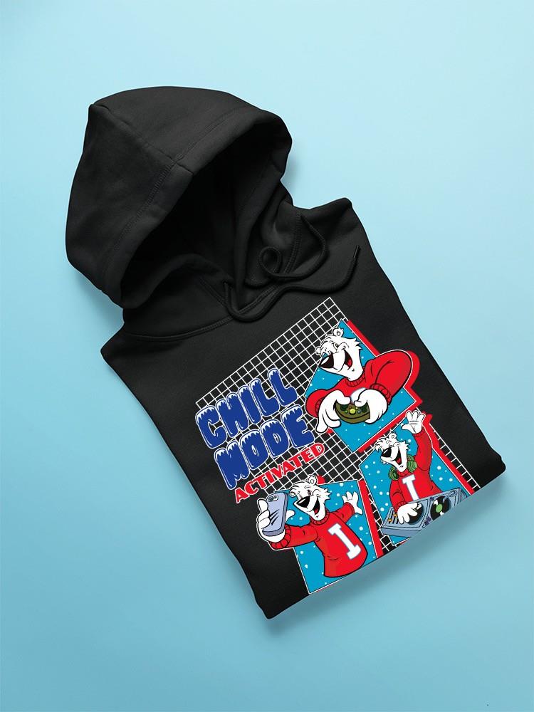 Offiziell lizenzierter ICEE Chill Mode aktiviert Spaß Polarbär Grafik Männer Hoodie - Bild 7 von 22