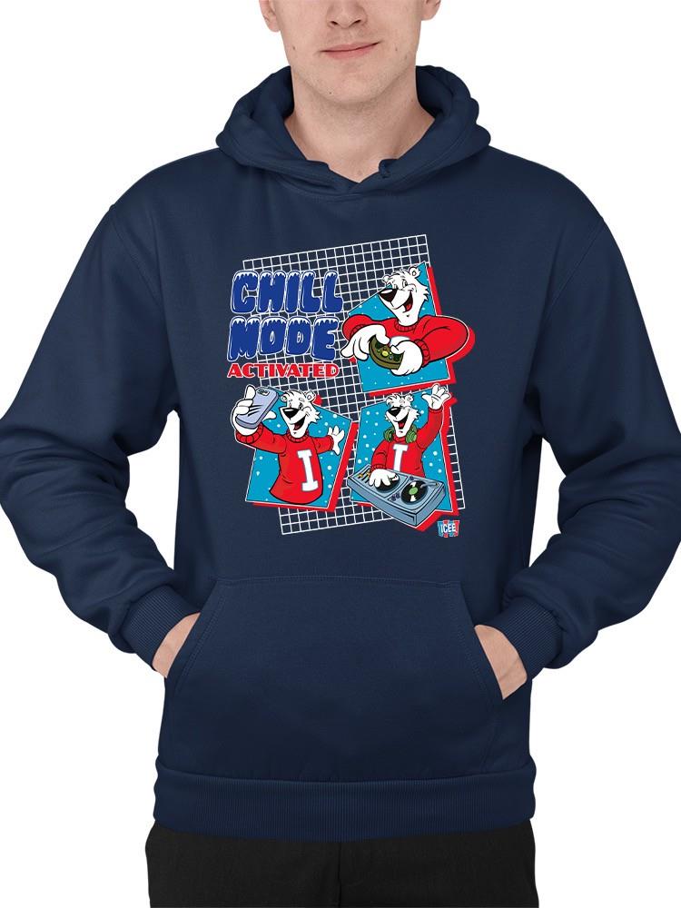 Offiziell lizenzierter ICEE Chill Mode aktiviert Spaß Polarbär Grafik Männer Hoodie - Bild 8 von 22