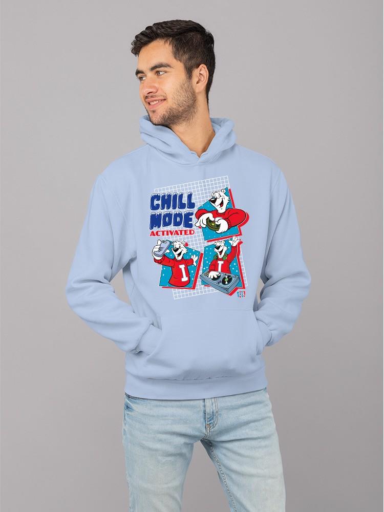 Offiziell lizenzierter ICEE Chill Mode aktiviert Spaß Polarbär Grafik Männer Hoodie - Bild 18 von 22