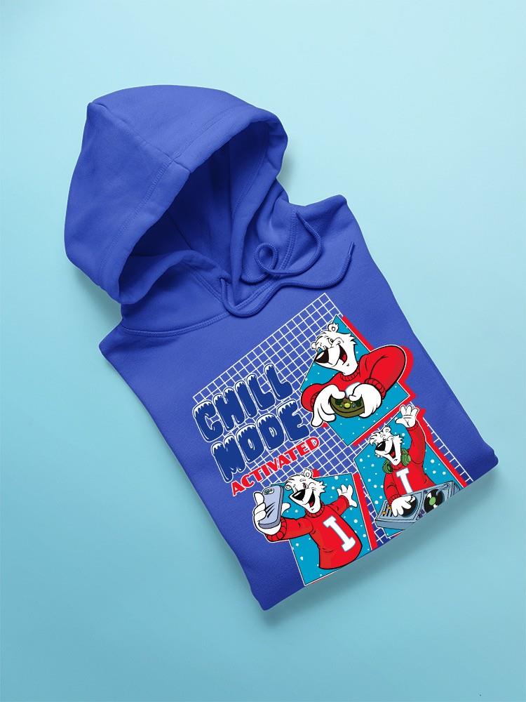 Offiziell lizenzierter ICEE Chill Mode aktiviert Spaß Polarbär Grafik Männer Hoodie - Bild 22 von 22