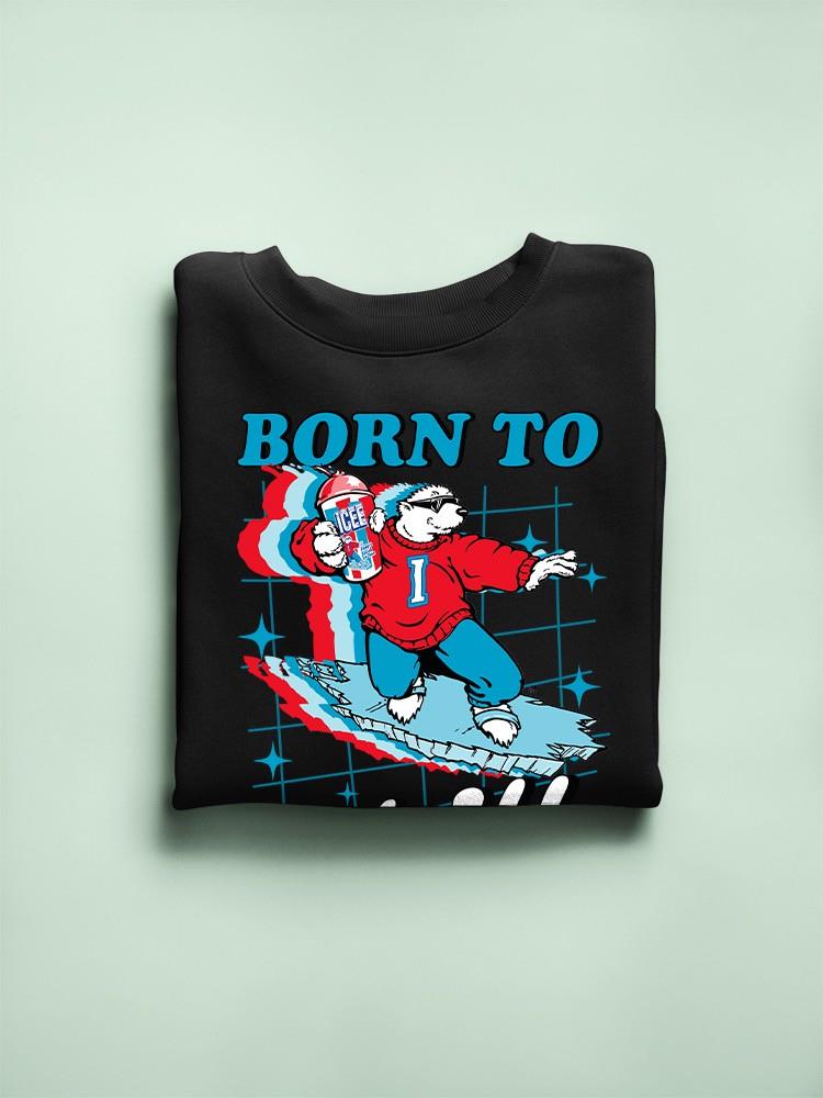Offiziell lizenziertes ICEE Born To Chill - Surfing Polar-Bear Herren Sweatshirt - Bild 7 von 25