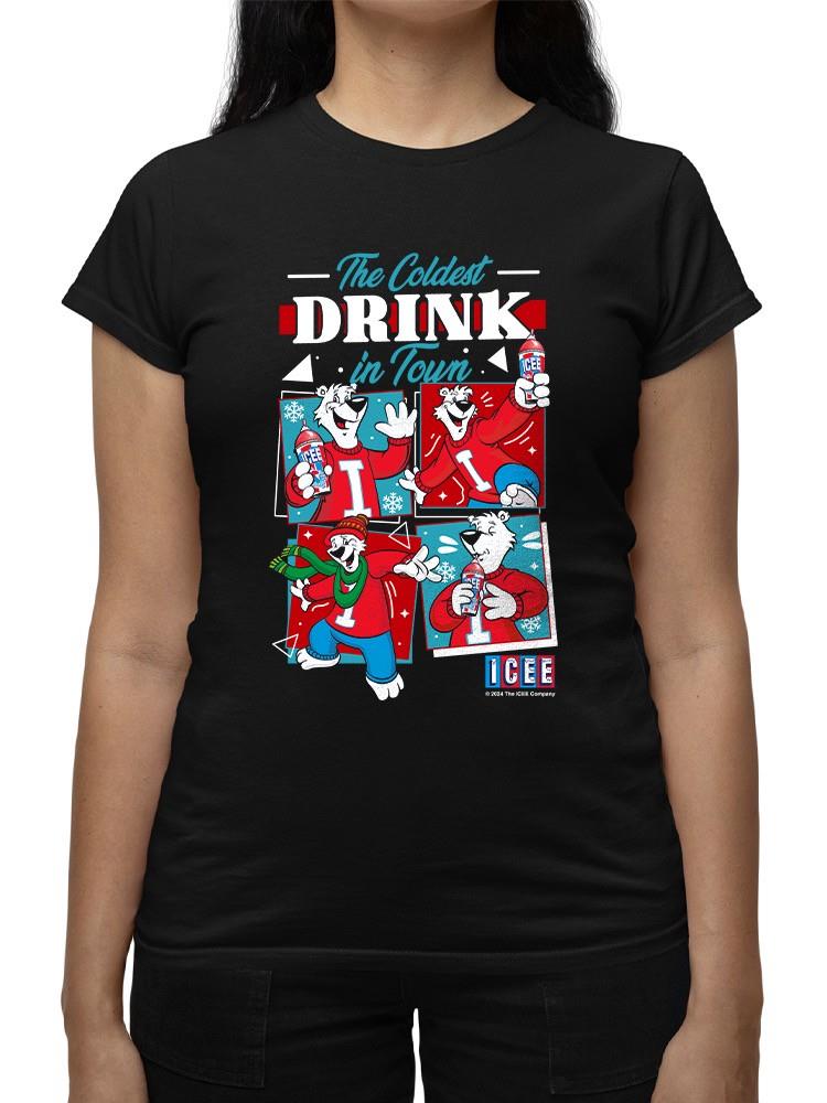 Offiziell lizenziertes ICEE Coldest Drink In Town Bär Retro Design Damen T-Shirt - Bild 5 von 7