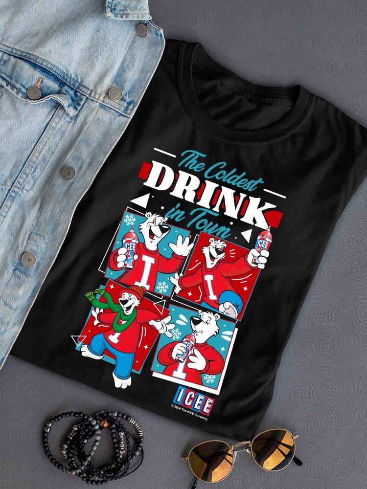 Offiziell lizenziertes ICEE Coldest Drink In Town Bär Retro Design Damen T-Shirt - Bild 7 von 7