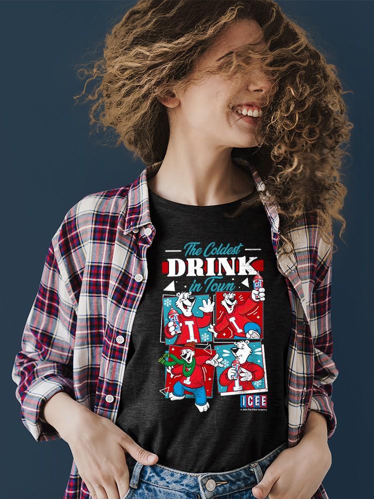 Offiziell lizenziertes ICEE Coldest Drink In Town Bär Retro Design Damen T-Shirt - Bild 6 von 7