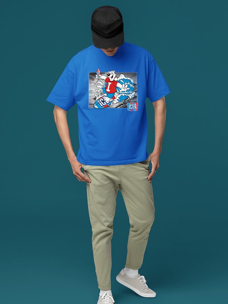 Officially Licensed ICEE Surfing Cool Arctic Wave Graphic Men's T-shirt - Picture 15 of 19