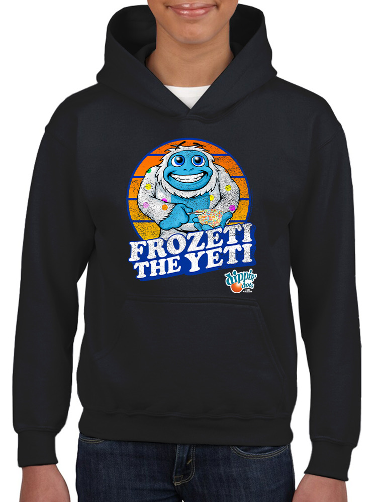 Frozeti the Yeti - Dippin' Dots Ice Cream Fun Graphic Youth's Hoodie - Picture 5 of 19