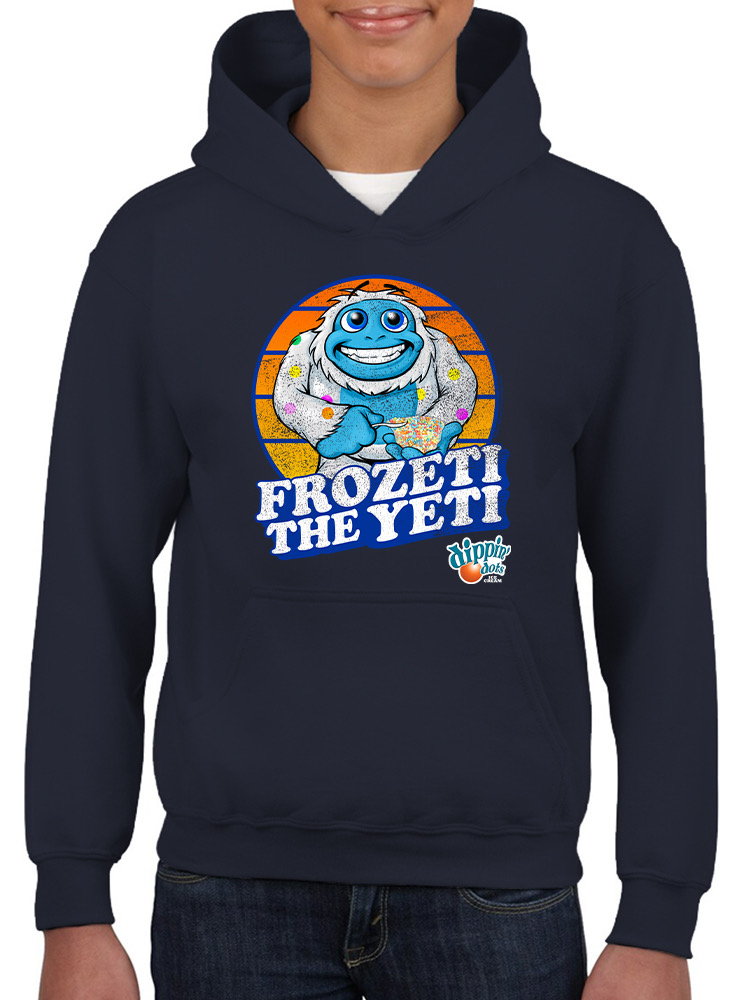 Frozeti the Yeti - Dippin' Dots Ice Cream Fun Graphic Youth's Hoodie - Picture 14 of 19