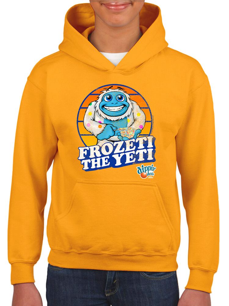 Frozeti the Yeti - Dippin' Dots Ice Cream Fun Graphic Youth's Hoodie - Picture 11 of 19