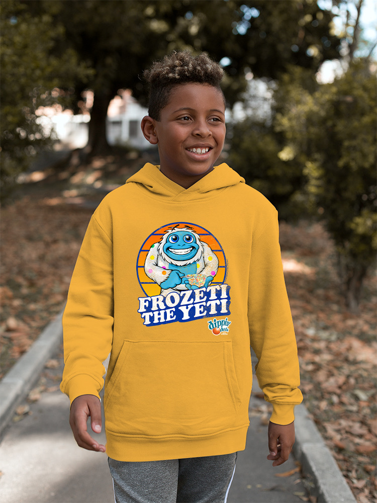 Frozeti the Yeti - Dippin' Dots Ice Cream Fun Graphic Youth's Hoodie - Picture 12 of 19