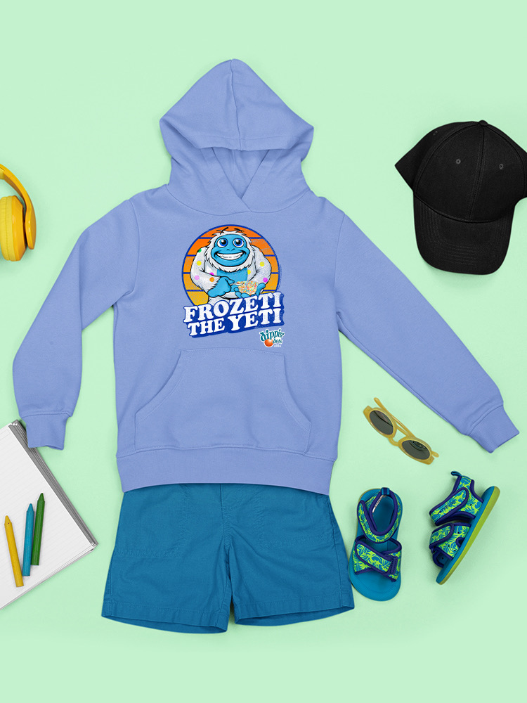 Frozeti the Yeti - Dippin' Dots Ice Cream Fun Graphic Youth's Hoodie - Picture 10 of 19
