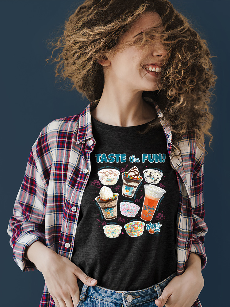 Dippin' Dots Variety Tee - Ice Cream Flavors Graphic Women's T-shirt - Picture 6 of 20